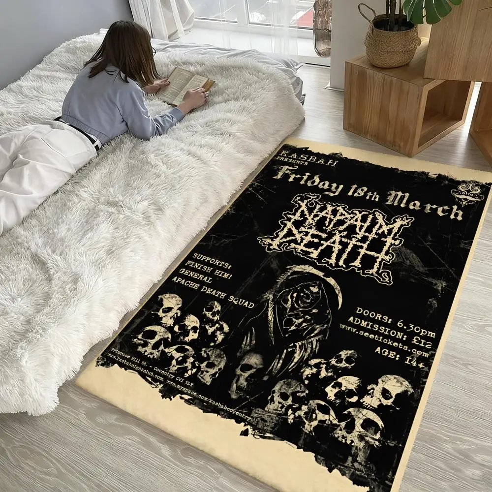 

Heavy Rock Band-Napalms Deaths Floor Mat Soft Thickened Non-Slip Door Mat for Living Room Home Decor Flannel Rugs