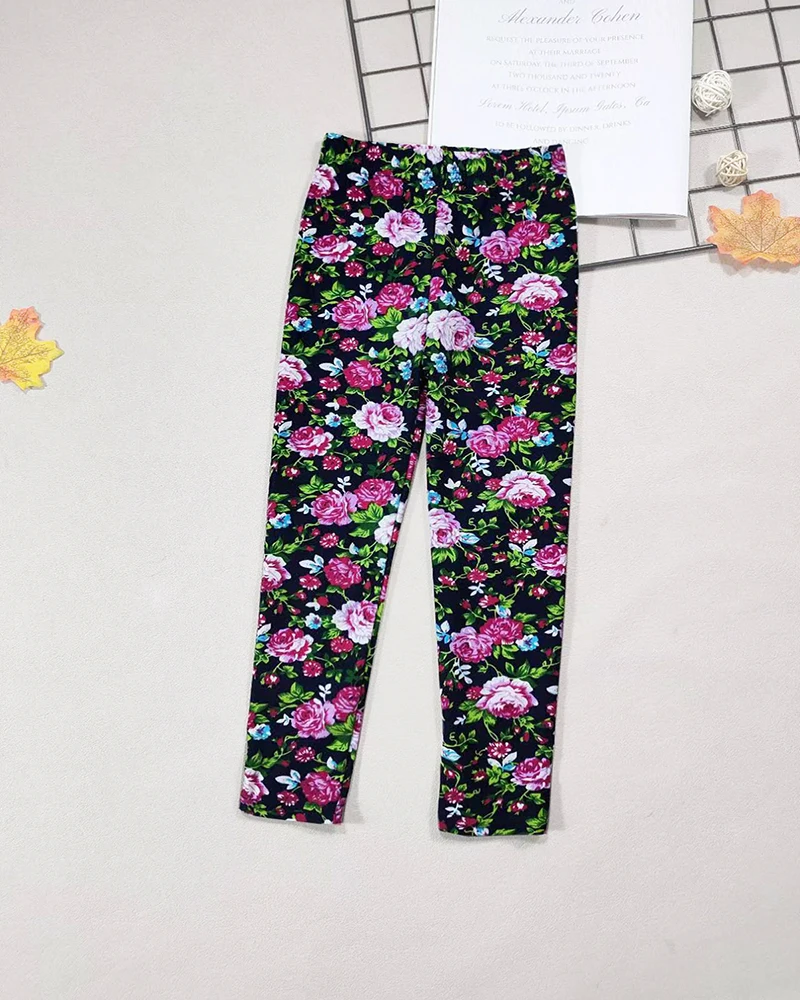 Mädchen Leggings Mode Cartoon Enge Hosen Frühling und Herbst Baby Mädchen Slim Fit Blumen Leggings Sommer Kinder Hosen – Detail 33