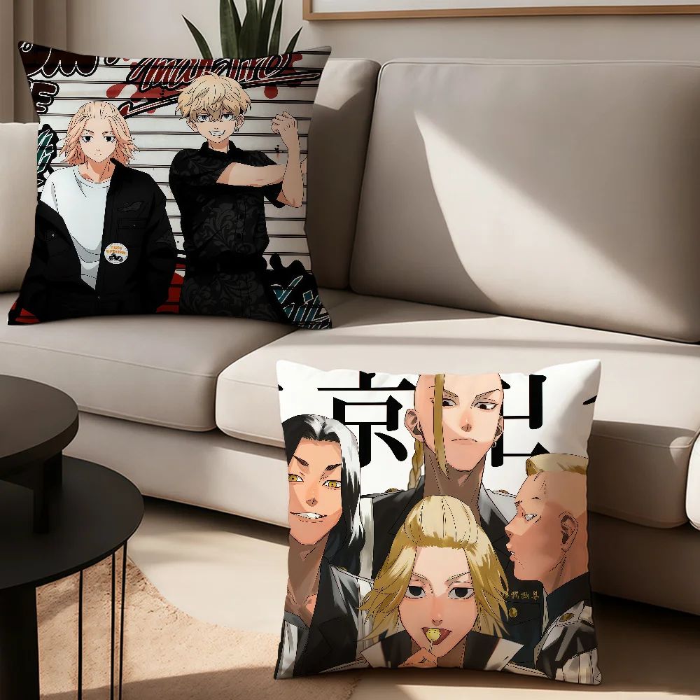 Anime T-Tokyo R-Revenger cushion cover Anti-dustmite Sofa Cushion Decorative Office Cover Lounge Area Indoor & Outdoor Use