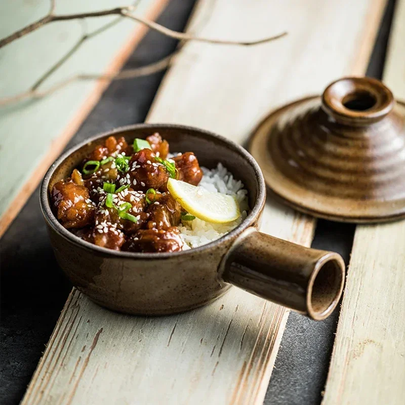 350ml Chaoshan Chaozhou Casserole Rice Noodle Casserole Porridge Ceramic Pottery Pot With Handle Clay Pot Japanese