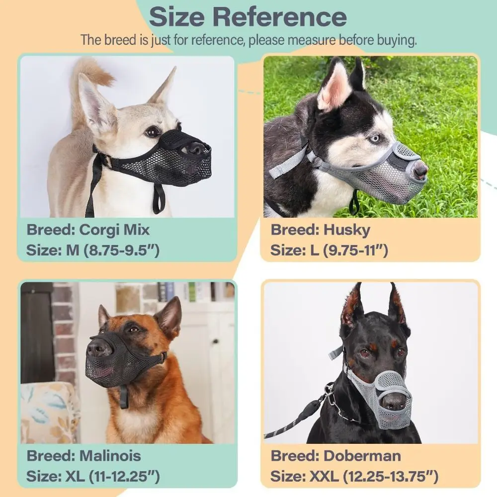 

Breathable Mesh Dog Muzzle Anti-Bite Scavenging Prevention Dog Mouth Cover Anti-barking Lick Control Pet Mouth Mask Family Use