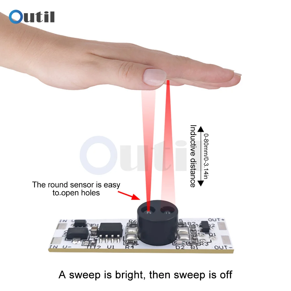 3A DC LED Dimming Control Lamps Smart Switch Board 5V-24V Human Body Sensing Hand Sweep Touch Infrared Sensor for LED light