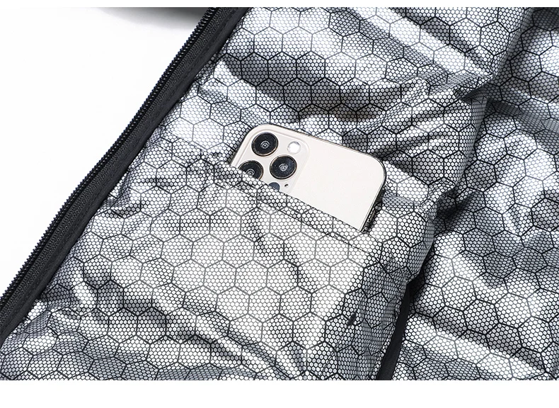 Pufferjacke für Herren, Graphen-Wärmejacke für den Winter, Outdoor-Winddichte Oberbekleidung, Lässige Gesteppte Jacke, Verdickte Stehkragen-Jacke – Detail 16