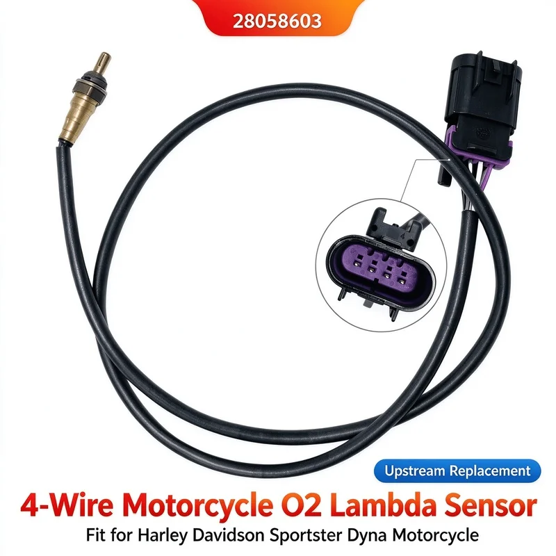 4 Wire Motorcycle O2 Oxygen Sensor Lambda Sensor 28058603 For Harley Davidson Sportster Dyna Upstream