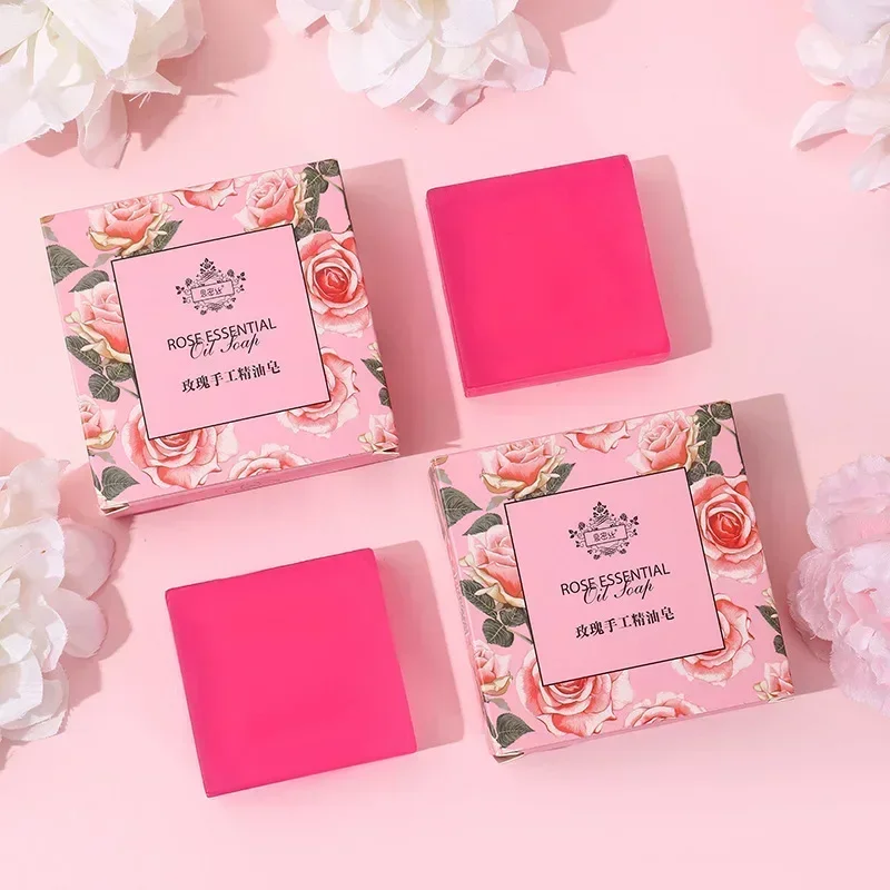 1 Box Rose ätherisches Öl Seifen behandlung handgemachtes Gesicht feuchtigkeit spendend sanft Anti-Rebelles glatte Butter Bad Hautpflege-Tools