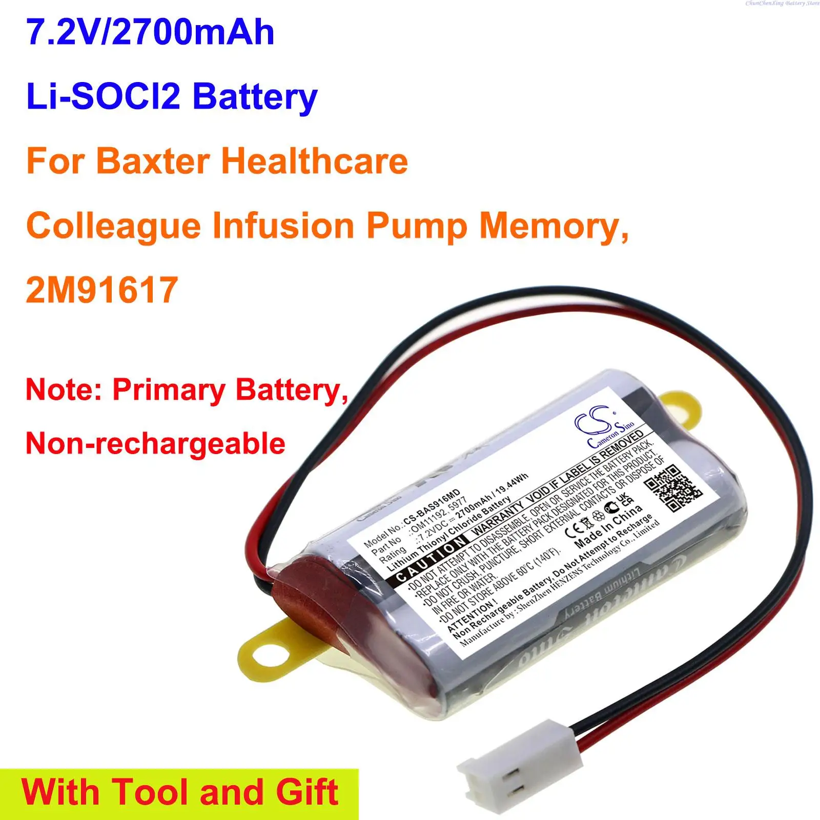 Литий-ионный аккумулятор OM11192 емкостью 2700 мАч для инфузионного насоса Baxter, 2 м91617, неперезаряжаемый