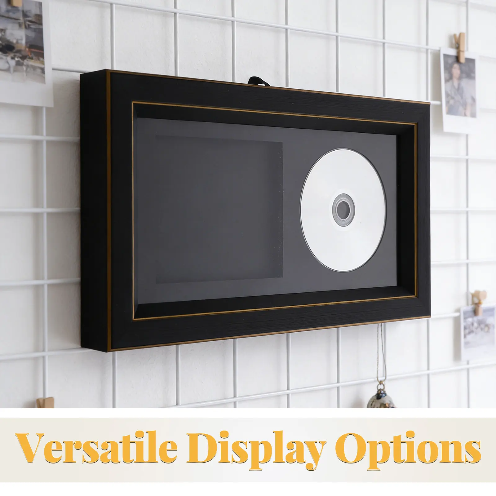 Cd Display Case Frame Wall Hanging and Stand Alone Design Premium Transparency Compact Disc Holder for Signed Cds Music