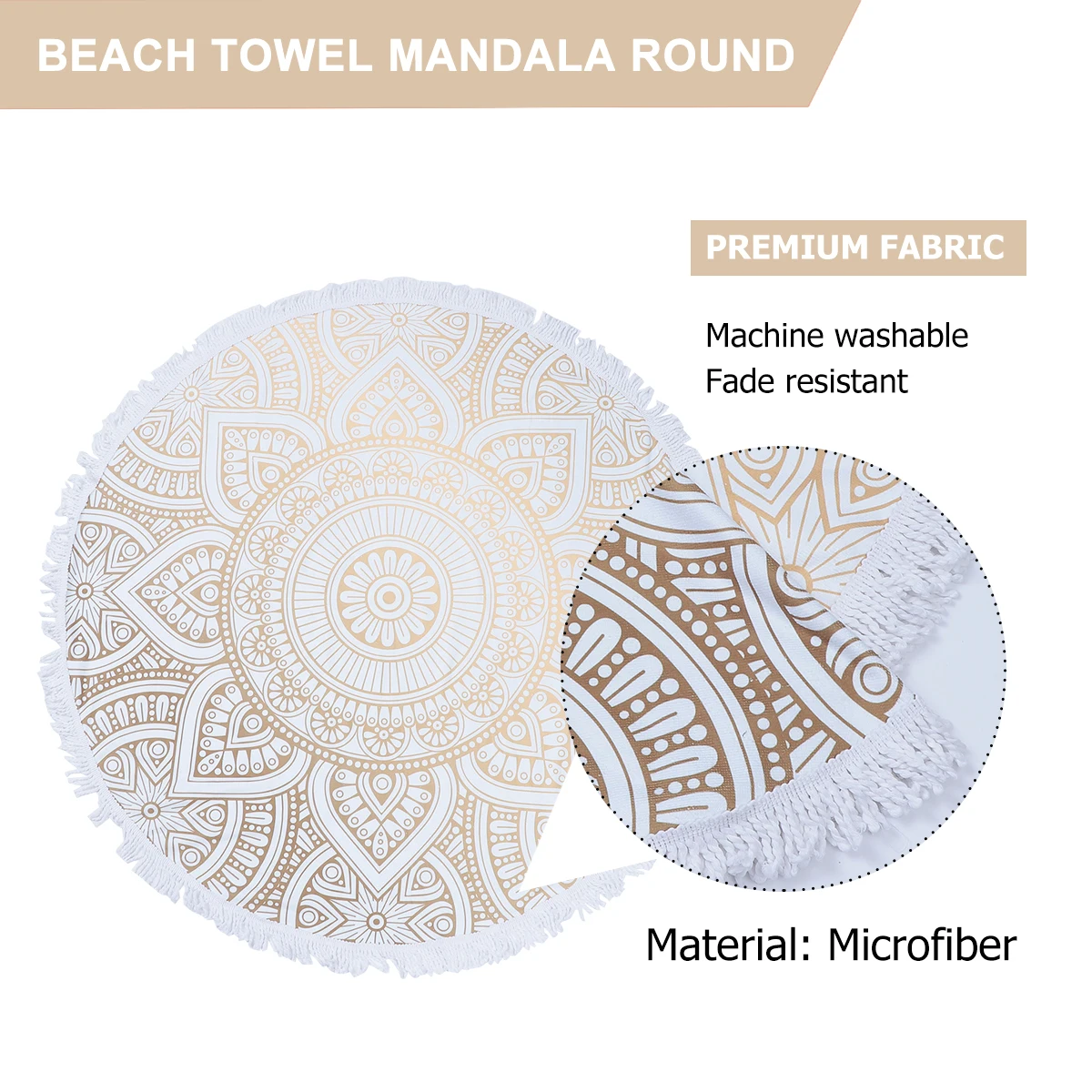 Round Beach Beach Extra Large Bath Towels Mandala Tapestry Indian Picnic Table Cover Yoga Bolsters Tassel Beach Cloths Beach