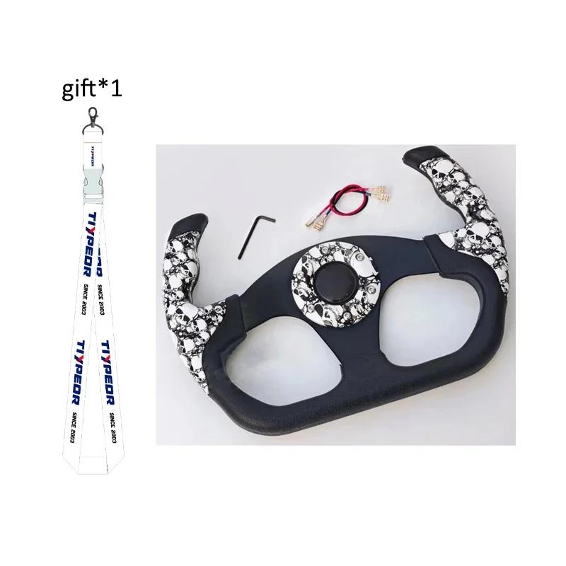 High Quality Graffiti Style Synthetic Leather Racing Steering Wheel With Deep Bracket Interior Accessory