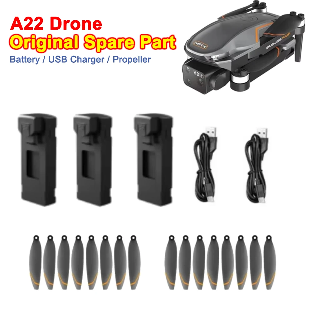 A22 Pro GPS Drone Brushless RC Quadcopter Spare Part A22 Propeller Blade / Battery / USB Charger Accessory