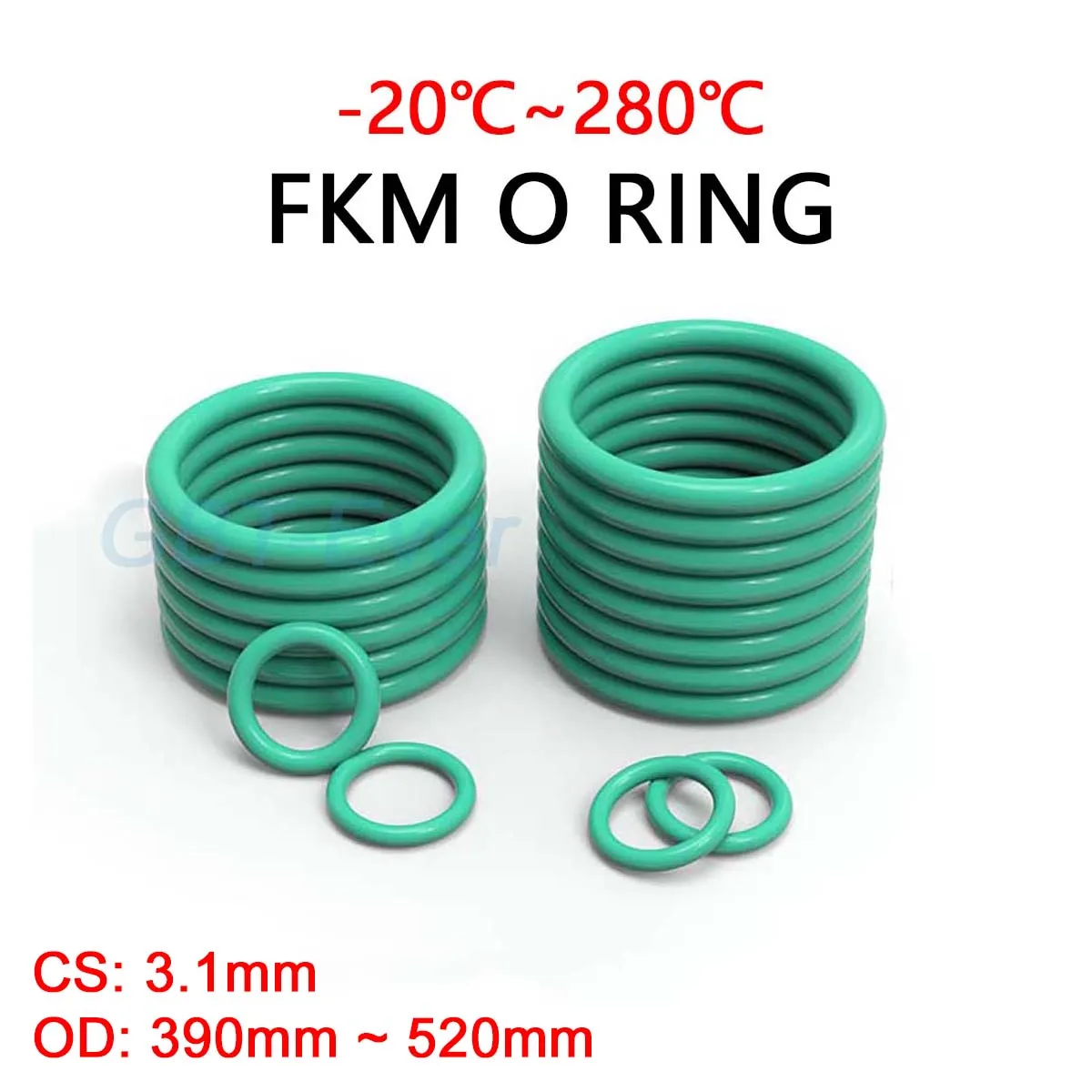 

FKM Green Fluorine Rubber O Ring CS 3.1mm OD 390mm ~ 520mm O-Rings Sealing Gasket Washer Oil Resistant Acid & Alkali Resistant