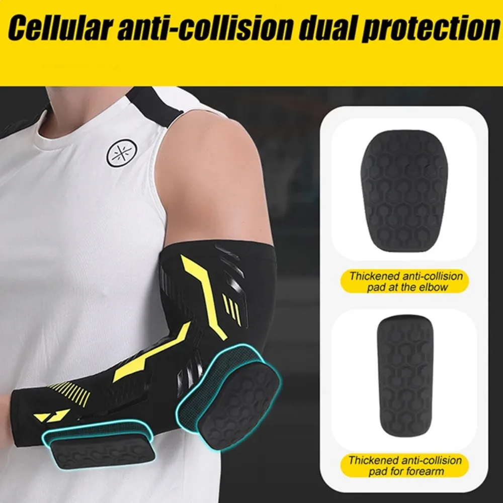 Crashproof Separate Elbow Pads Honeycomb Long Elbow Brace Guard Protective Compression Support Forearm Cover Riding