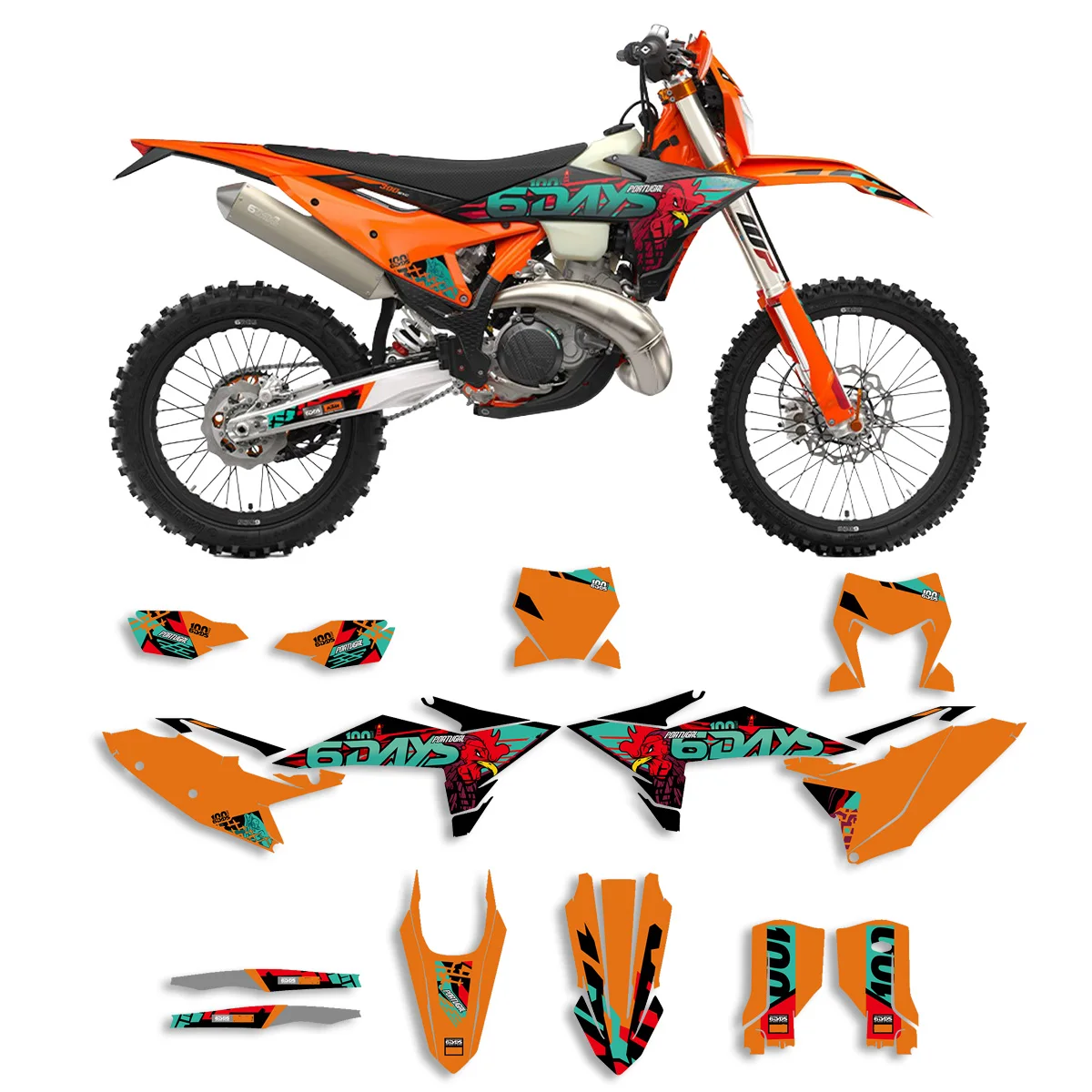 Dla KTM EXC EXCF XCW 2026 2027 SX SXF XC 2025-2026 100TH 6DAYS 125 250 300 350 450 500 Zestawy Naklejek Graficznych Tła
