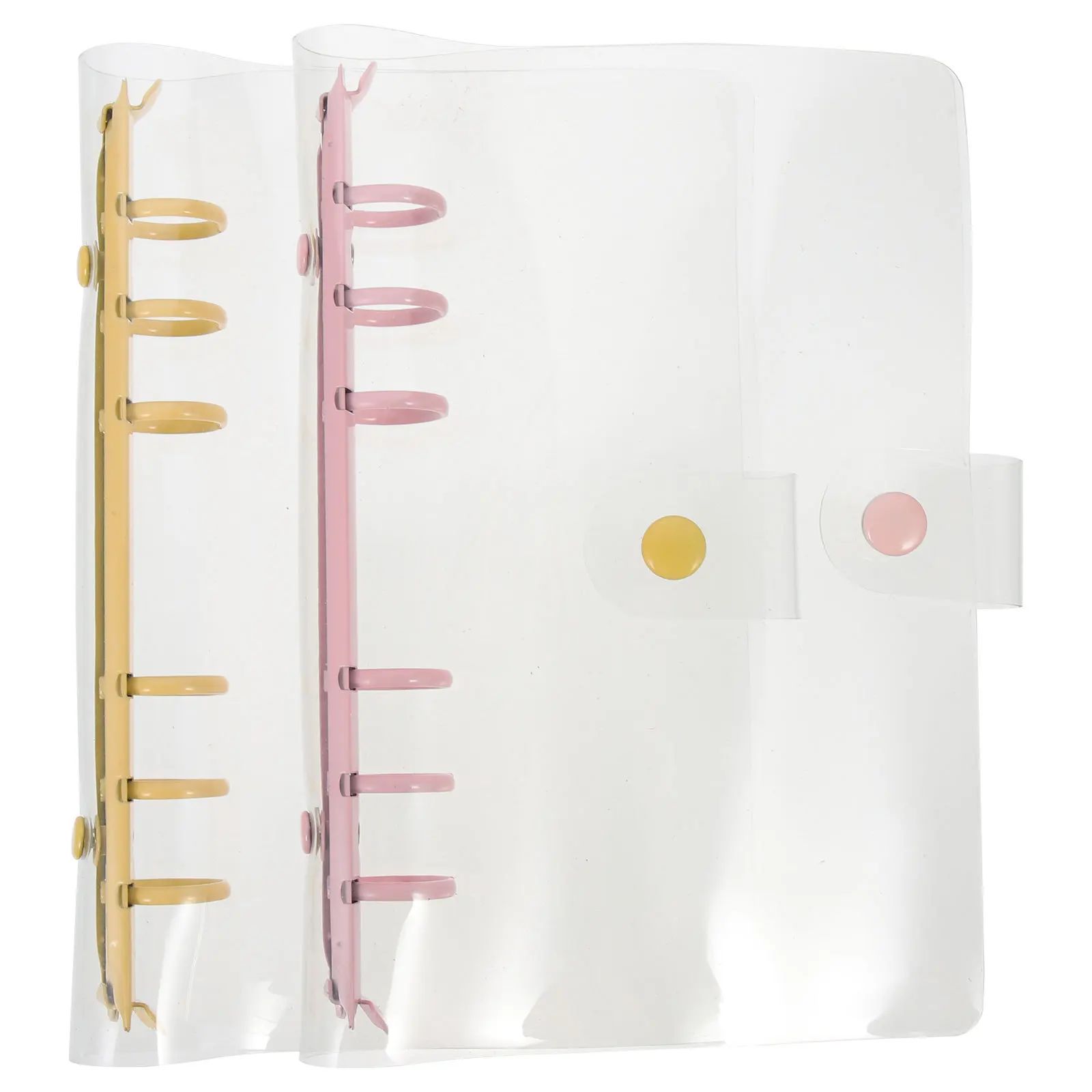 2 قطعة 6-حلقة الموثق غطاء بولي كلوريد الفينيل فضفاضة ورقة دفتر قذيفة للمدرسة اللوازم المكتبية الموثق غطاء للكمبيوتر الدفتري سجل القصاصات مخطط