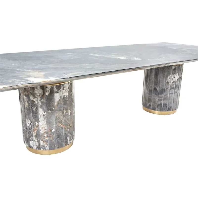 #Modern Eco-Friendly Natural Marble Rectangle Dining Table for Home Furniture in Villa Hotel Apartment