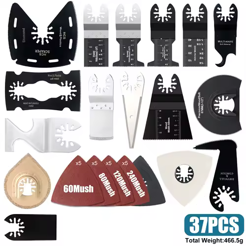 Japanese Tooth Carbide Oscillating Saw Blade Kit 10-39Pcs Arc Edge Oscillating Multitool Blades Precise Cut for Wood PVC Iron - Image 14