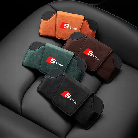 자동차 선 바이저 스웨이드 가죽 안경 케이스 선글라스 클립 Audi Sline Quattro A1 A3 A4 A5 A6 A7 A8 TT Q1 Q2 Q3 Q4 Q5 Q6 Q7 Q8