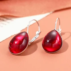 2024 New Gothic Blood Red Drop Earrings for Women Girls Vampire Witch Accessories Mysterious Magic Crystal Earhook Party Gifts