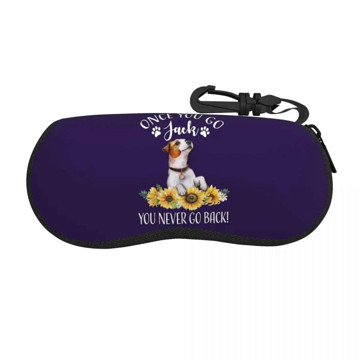 

Custom Jack Russell Terrier Dog Shell Eyeglasses Protector Cases Women Men Sunglass Case Sunflower Glasses Bag