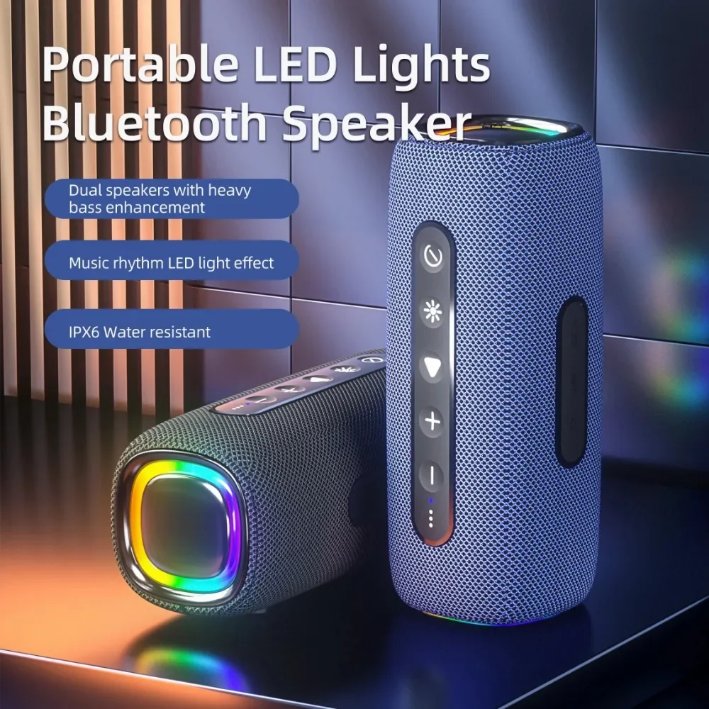 Wireless Speaker 20W 4000mAh Bluetooth 5.1 With RGB Light Outdoor Portable Waterproof Stereo Muisc Boombox