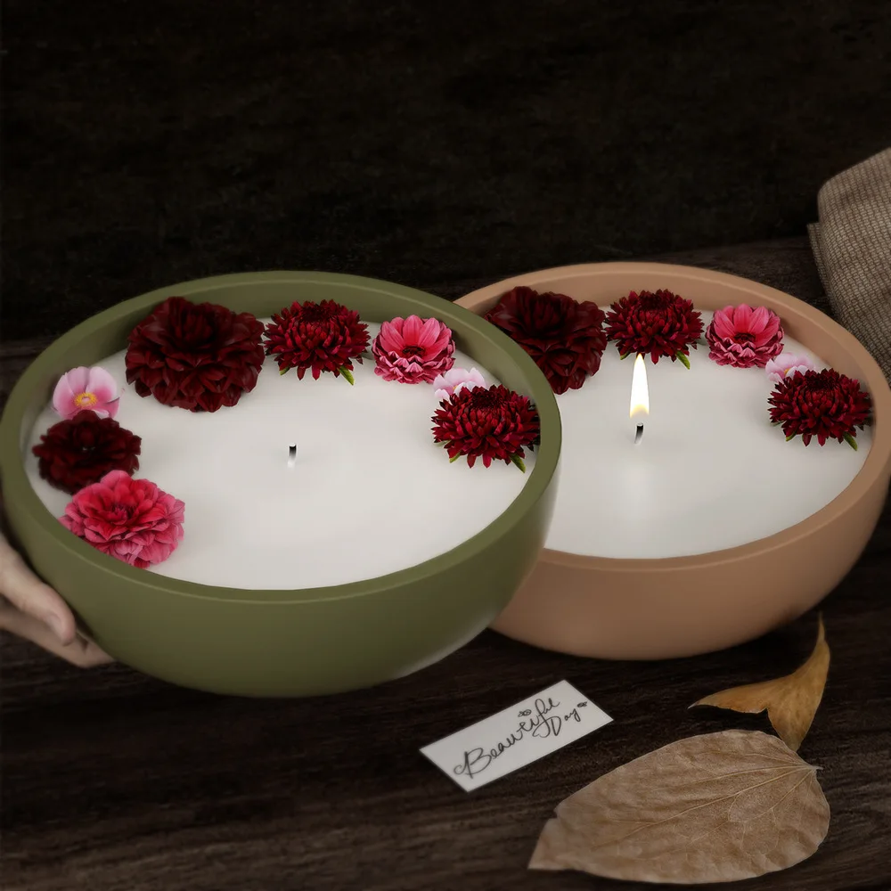 Round candle container silicone mold Concrete aromatherapy plaster candle cup mold Flower pot mold Epoxy resin vessel mold