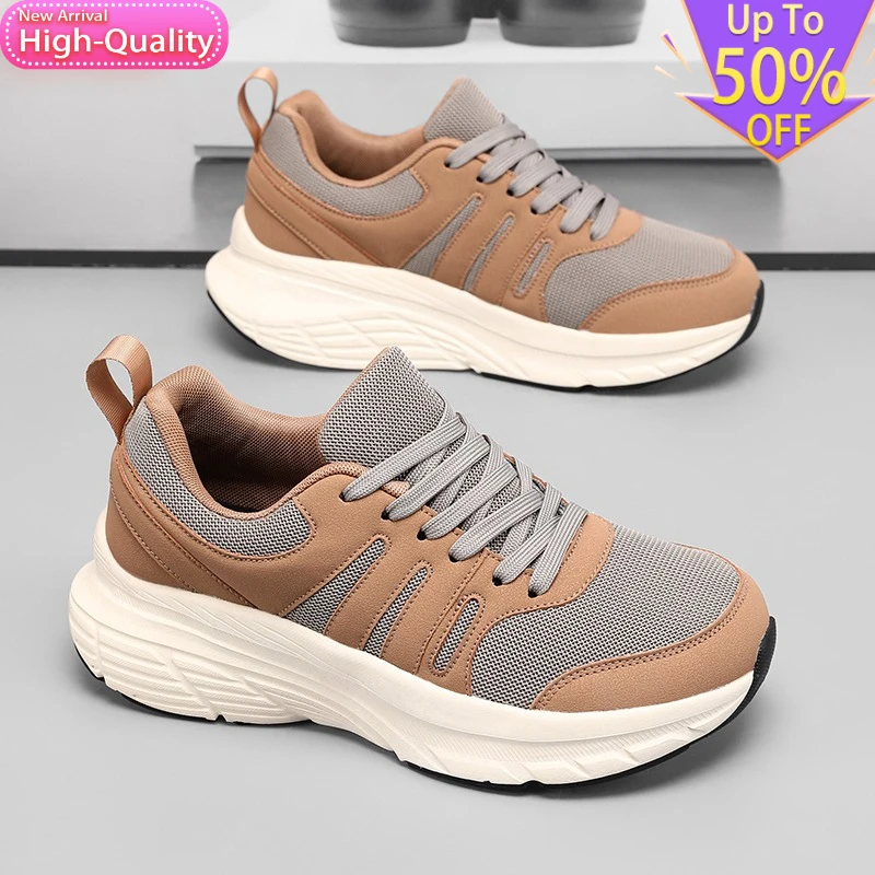 

Hot Selling Spring Mesh Breathable Mens Sports Shoes Marathon Rebound Running Shoes Soft Foot Protection Trendy Walking Shoes
