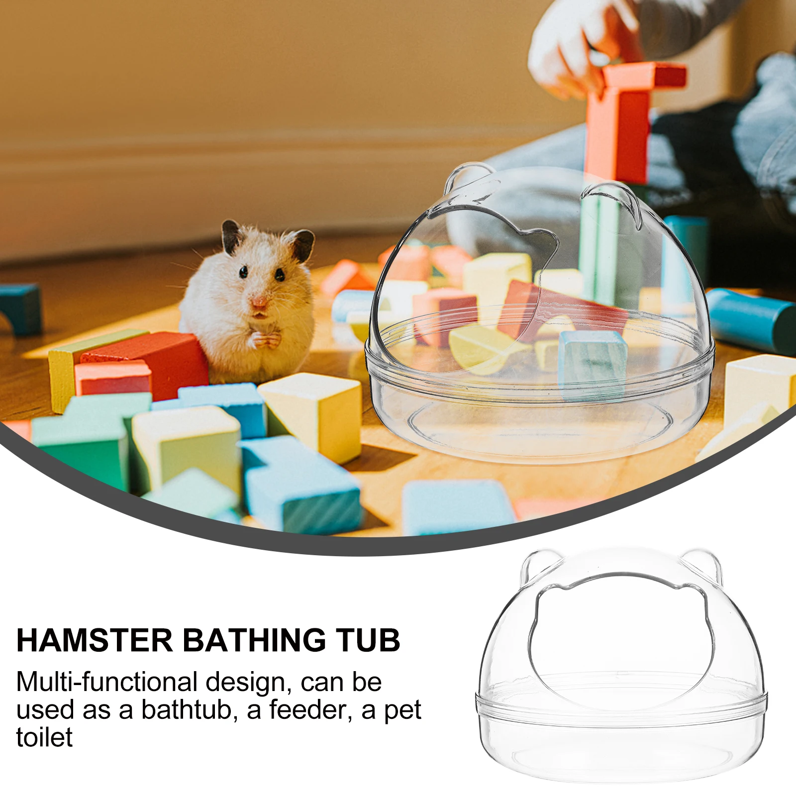 

Hamster Bath Room Transparent Bathing Tub Container Sandbox Cage Bathroom Accessories Plastic Hideout Small Pet Grooming Bathtub