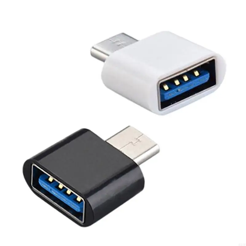 

652E 2Pcs Micro USB Female to Type-C Male Adapter Quick Adapter OTG Converter