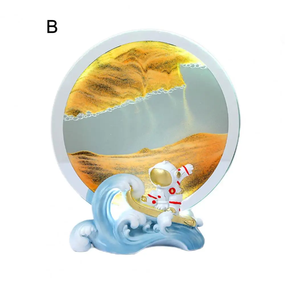 Liquid Quicksand Picture Relaxation Moving Sand Art Dynamic Moving Sand Art Decoration 3d Sea Sandscape Round Glass Liquid