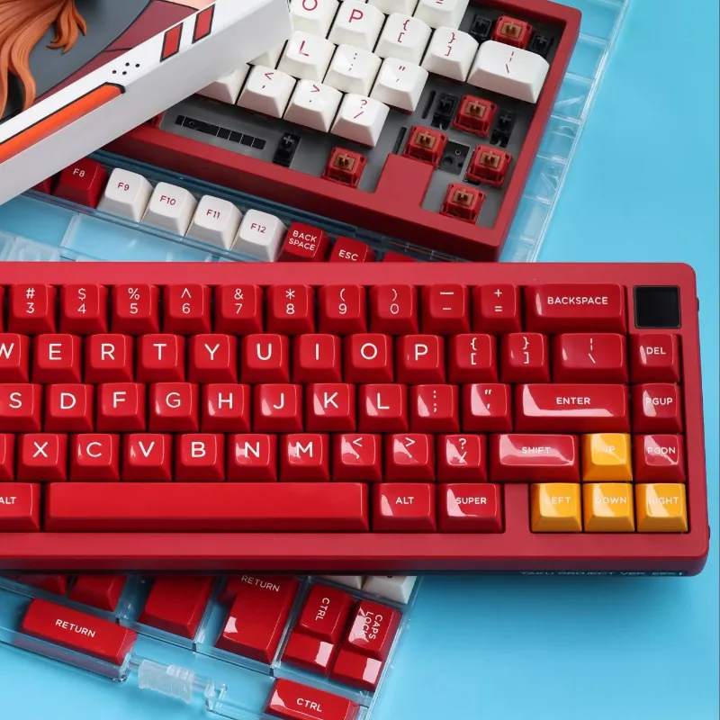 JTK Classic Red High-gloss Theme Keycaps Set HSA Profile ABS Personalized Customized Keycap for Mechanical Keyboard Accessories