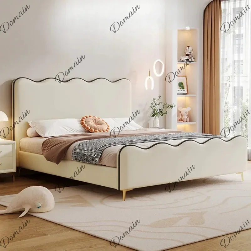 XY Italian Comforter Frame Double Bed Luxury Platform Bedframe Bases Queen Bed Bedroom King Size Lit 2 Personnes Furniture Home