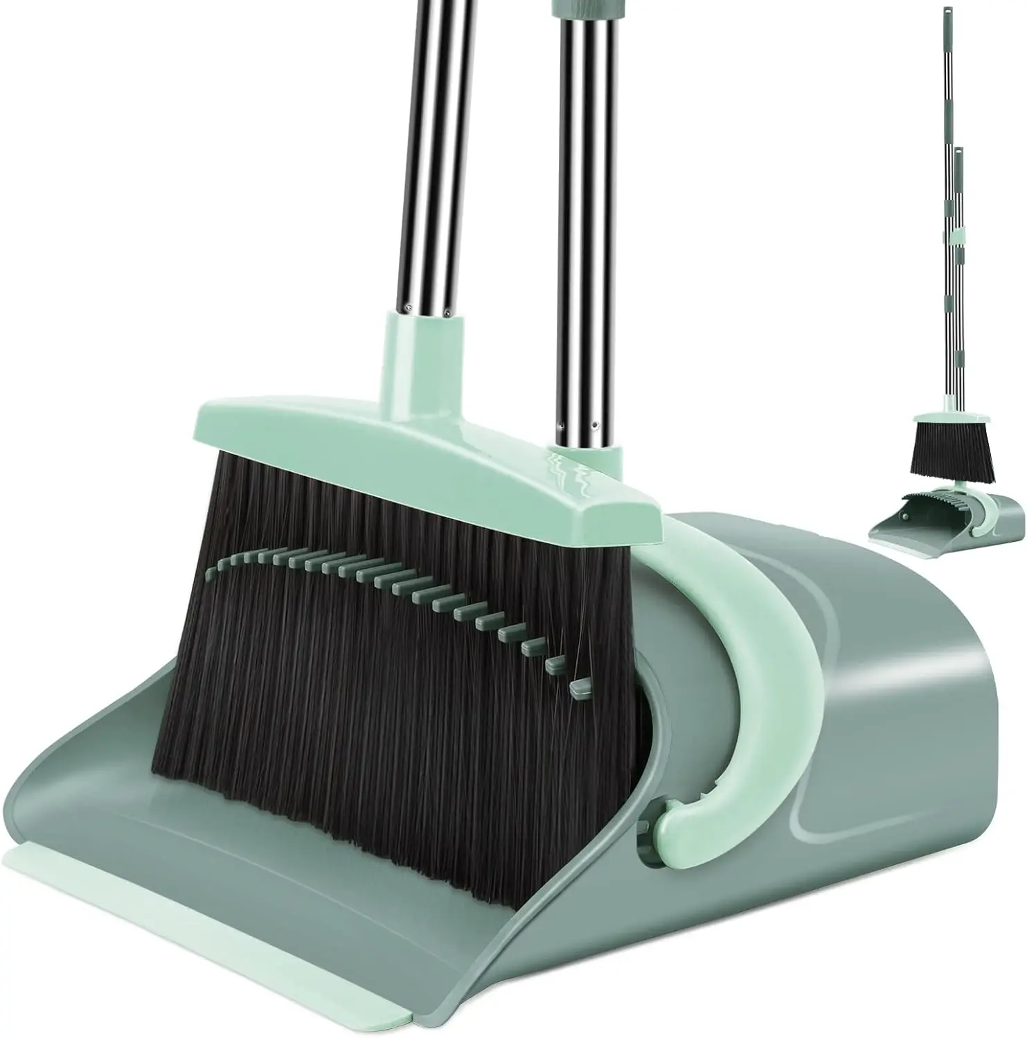 

Upright Long Handle Broom and Dustpan Combo for Home Kitchen Office Floor Sweeping