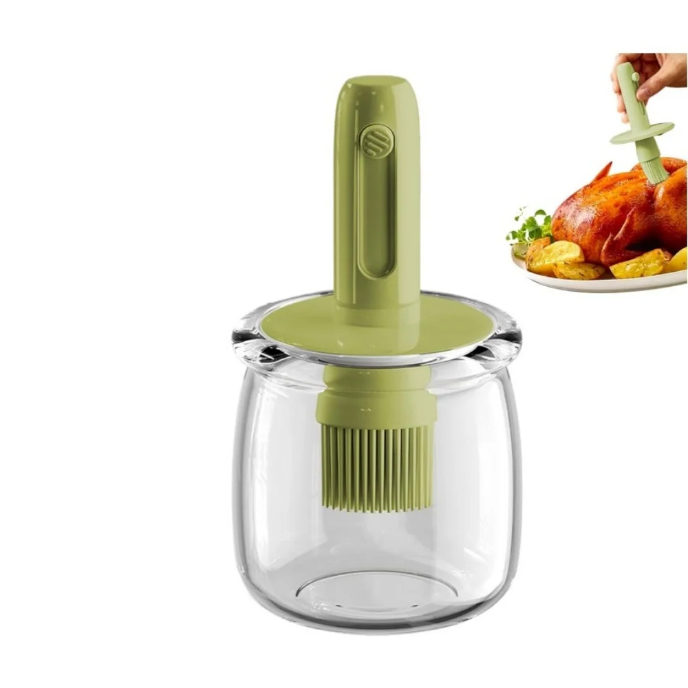 Dispensador de aceite de cocina, botella de vinagre ligera, cepillo desmontable, herramienta de cocina, soporte de almacenamiento de salsa, utensilios de cocina para