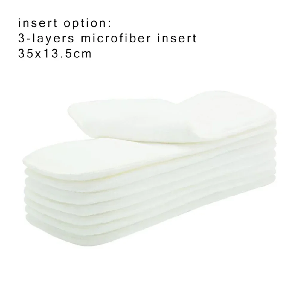 Cloth Diaper Inserts 3 Layers Microfiber Nappy Inserts 35x13.5cm Use Together With Pocket Cloth Diaper One Size