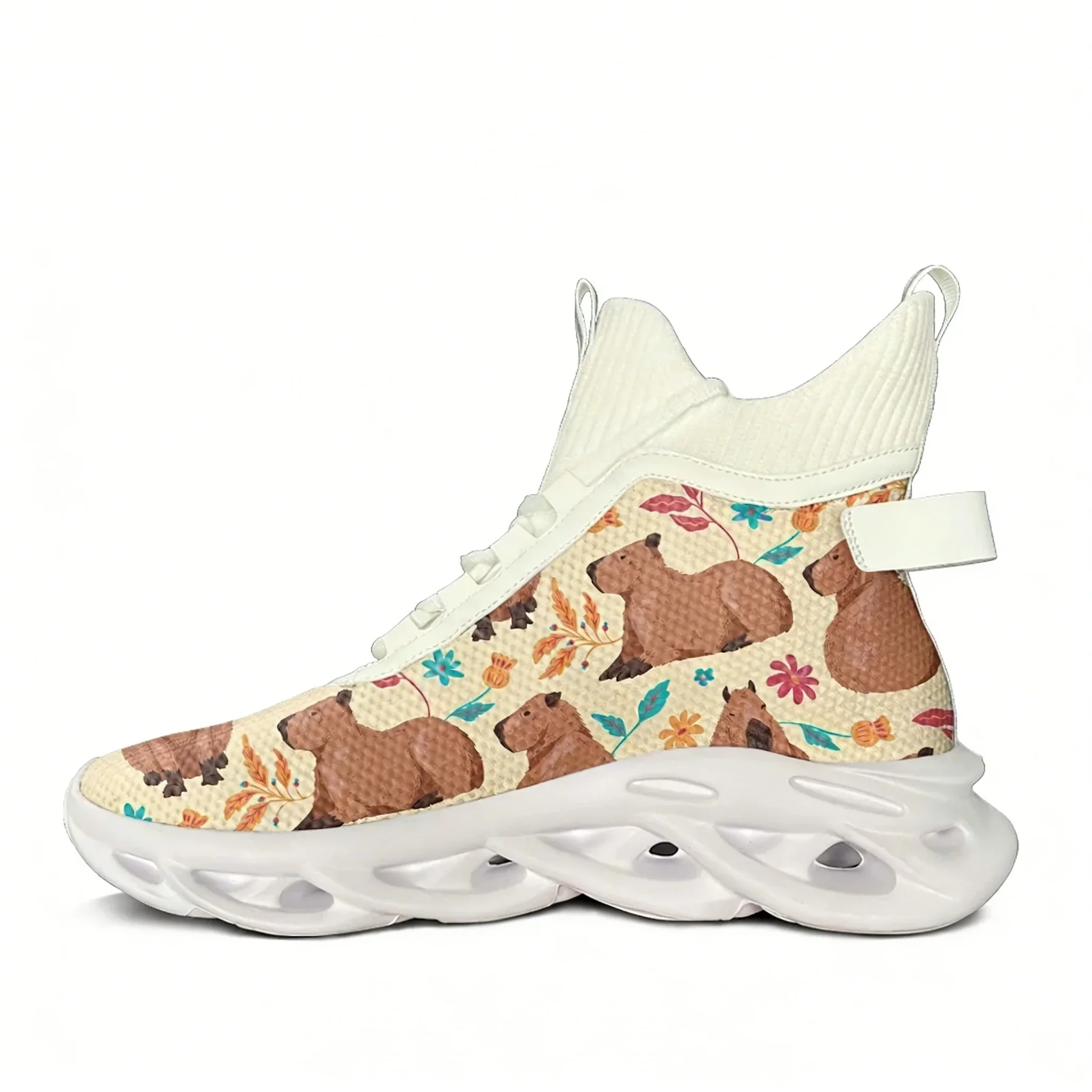 

Кроссовки Capybara High Top Flats для мужчин и женщин, спортивная обувь для бега, высококачественные кроссовки на шнуровке, сетчатая обувь, персонализированная обувь