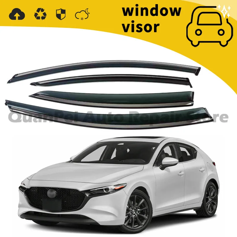 Weather Shield Deflectors For Mazda 3 2007 Hatchback Close Fit Rainproof Car Side Window Accessories