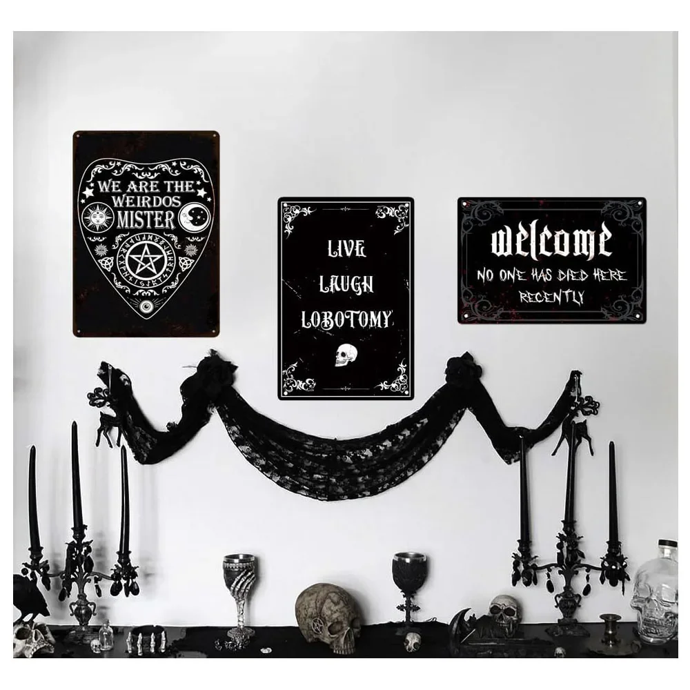 

Готический Zinn Zehwarzen Humor Vintage Hexerei Dekoration для zu Hause Schlafzimmer 8x12 Zoll/20x30cm