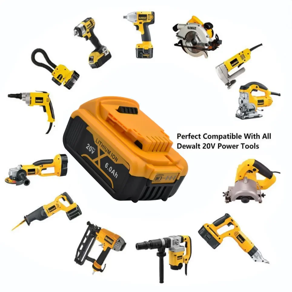 20v 6ah max Lithium batterie Elektro werkzeug Ersatz für Dewalt dcb184 dcb181 dcb182 dcb200 20V Lithium batterie