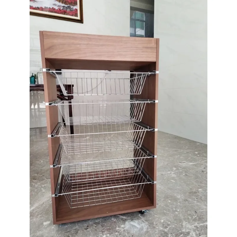 Rolling Kitchen Storage Cart Multi Tier Mobile Organizer Rack With Wire Basket For Vegetable Snack