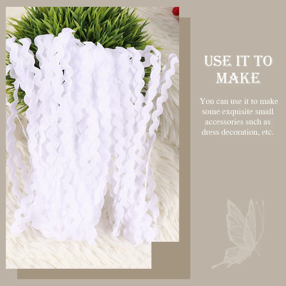 

3pcs Wavy Trim Ribbon Diy Garment Edging Lace For Clothing Accessories Sewing Material Craft Embroidery Supply Decorative Ribbon