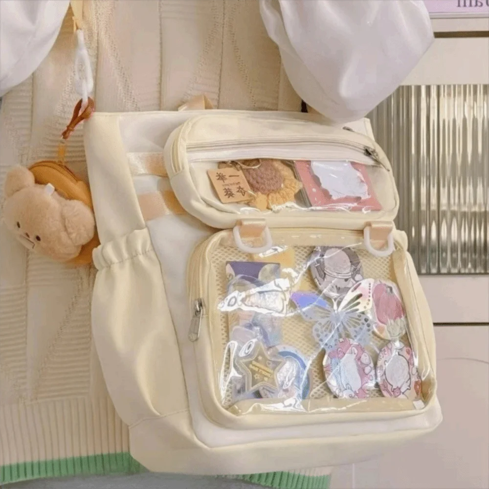 Niedliche transparente Ita-Tasche aus Nylon, Anime-Schultertasche, große Kapazität, tragbare Umhängetasche, Damenhandtasche – Detail 11