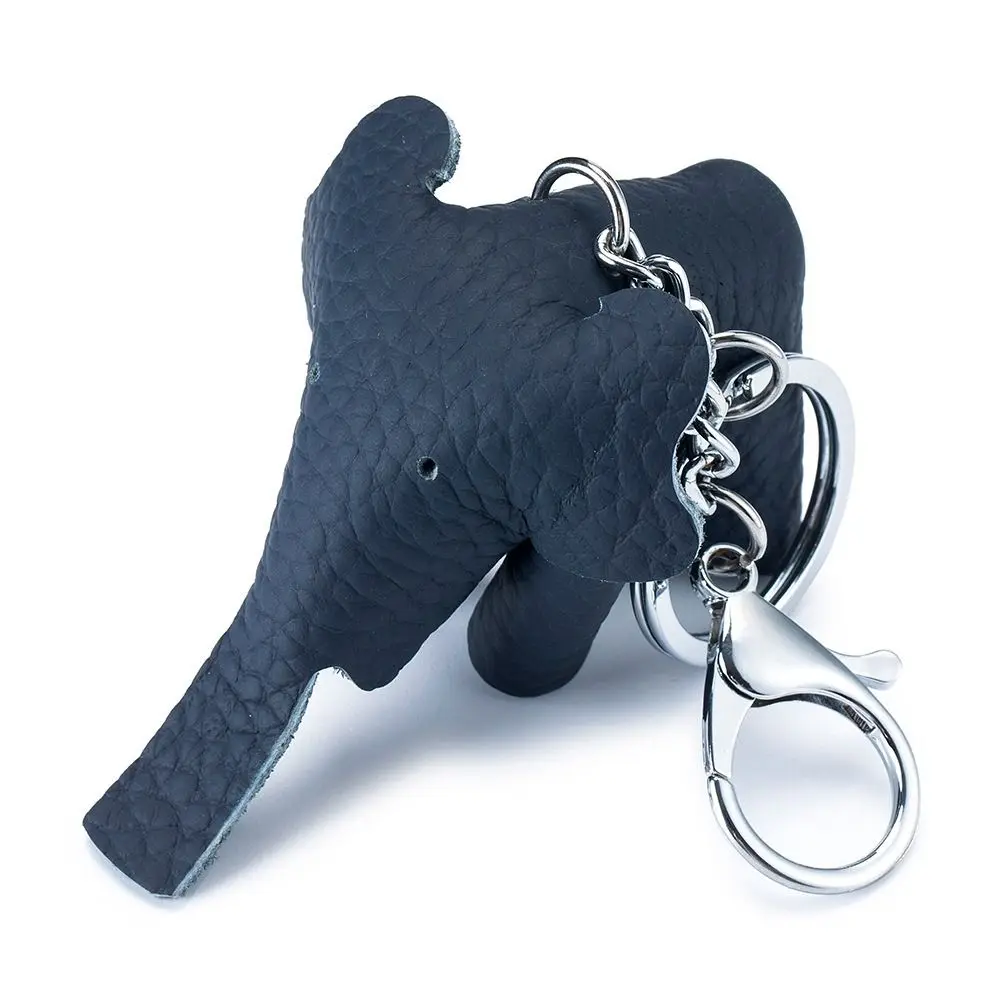 Funny Genuine Leather Lucky Elephant Keychain Gift Handmade Elephant Pendant Multiple Styles DIY Backpack Accessories Bag