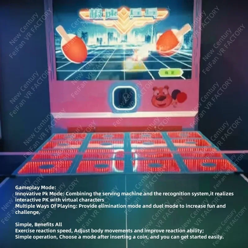 Hot Sale Interactive Motion Table Tennis Sports Simulator Video Game Ping Pong Ball Game Training Sparring Simulation Amusement