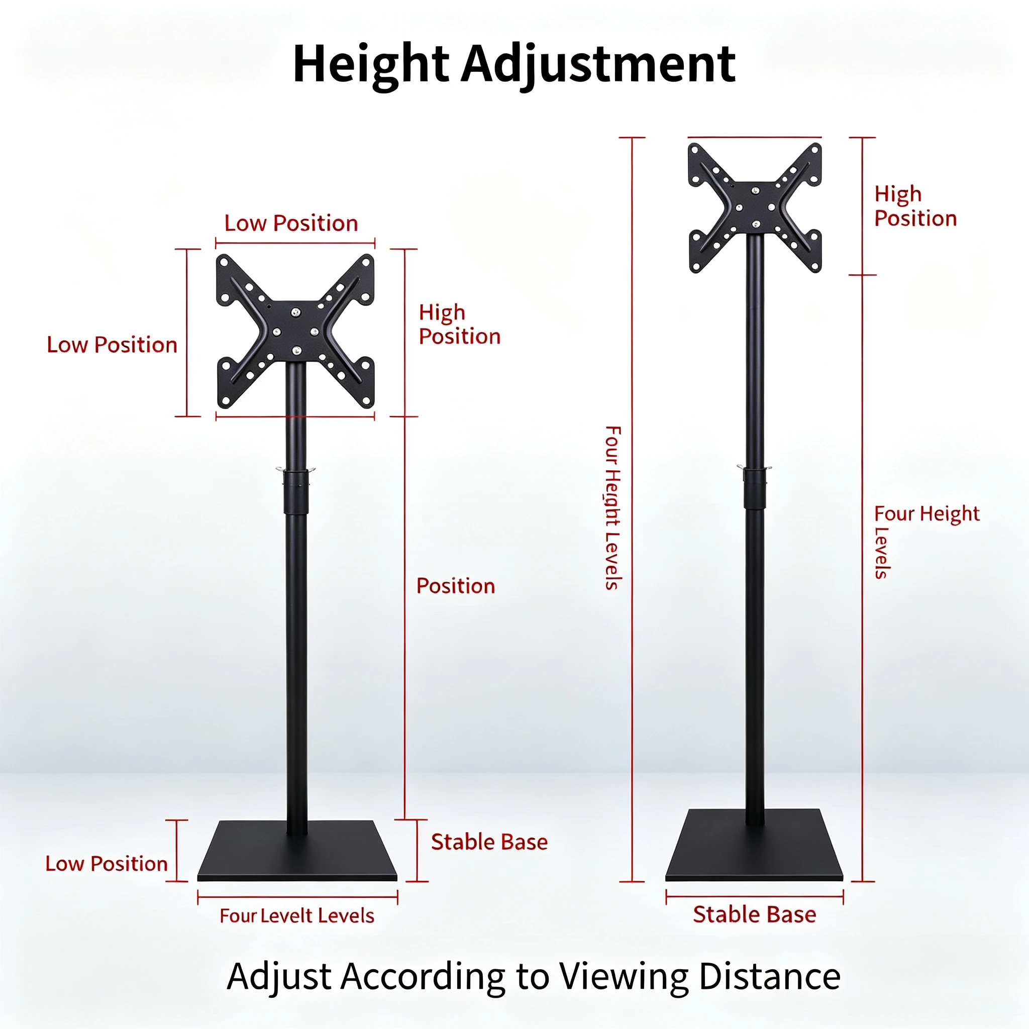 Punch-free Lifting TV Floor Bracket, L99C Freestanding Base