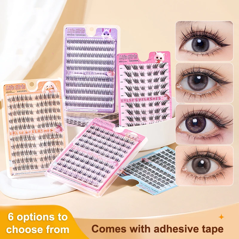 Glue-free Self-adhesive False Eyelashes Thick Curling Sunflower W-Shaped DIY Anime Eyes Lashes Extension Enlarge Eyes Tool