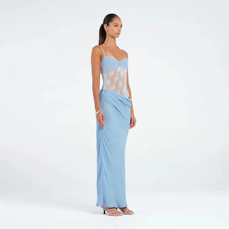 YJ25045 vent 2025 été nouvelle mode Sexy pure taille haute moulante sangle robe