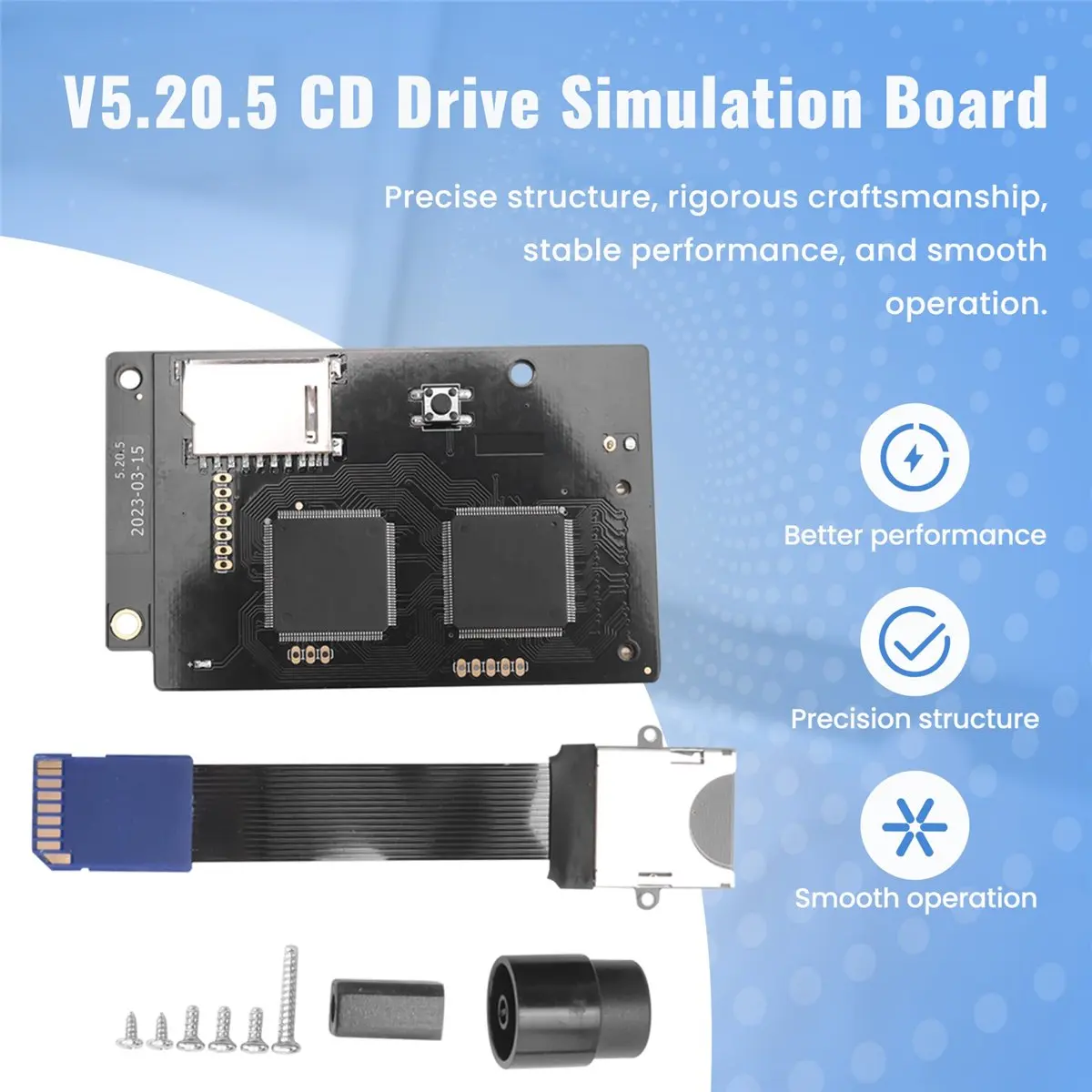 【CYBER Saturday】For GDEMU V5.20.5 Optical Drive Emulation Board Kit for Dreamcast GDU DC VA1 Console SD Extension Black