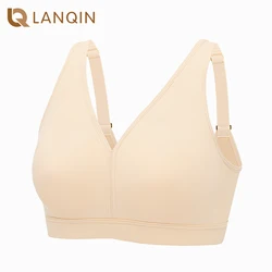 Women's Wireless Bra Support Plus Size Full Coverage Unlined Comfort Sleep Lingerie Smooth Synthetic Plain B-DD E F G Cup 34-48