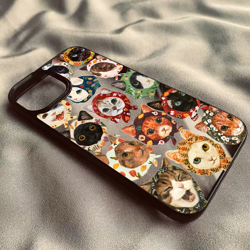 Bunte Katzen-Design Transparente Handyhülle für iPhone 18 Pro 17 16 Pro Max 15 Plus 14 13 12 11 16E Air X XR XS Max 7 8 Plus SE Hülle – Detail 8