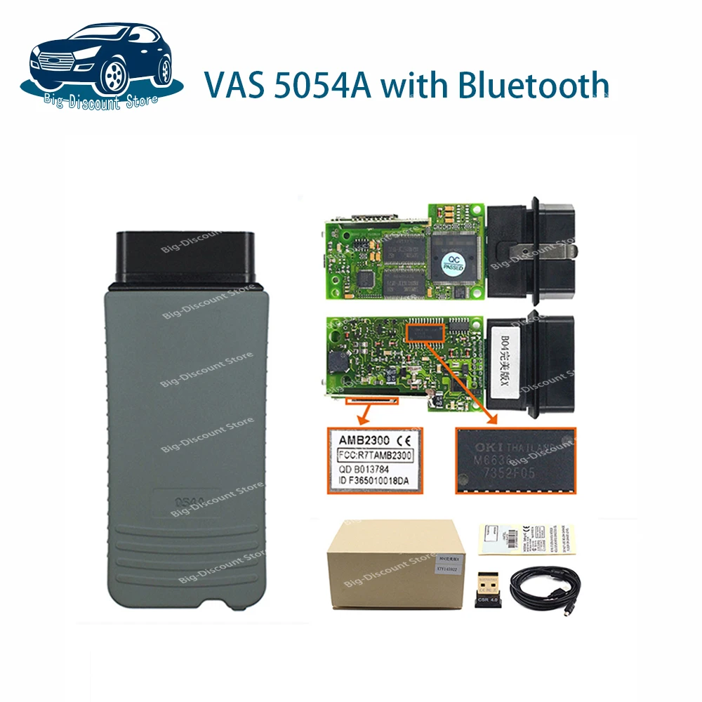 2024 Original full chip OKI VAS 50-54A V7.2.1 With Bluetooth Blue Lamp 5054 BT BAMB230 OBDII Car Diagnostic Tool win10